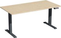 Schreibtisch Elevate Plus H630-1280xB1600xT800mm Ahorn/anthrazit