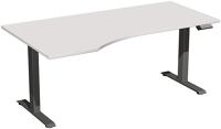 Schreibtisch Elevate Plus H630-1280xB1800xT800/1000mm PC-Form li.grau/anthrazit