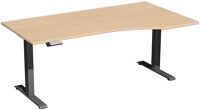 Schreibtisch Elevate Plus H630-1280xB1800xT800/1000mm PC-Form re.Buche/anthrazit