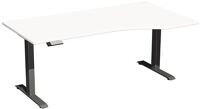 Schreibtisch Elevate Plus H630-1280xB1800xT800/1000mm PC-Form re.weiß/anthrazit