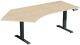 Schreibtisch H630-1280xB2166xT800/1130mm Freiform 135Grad li.Ahorn/anthrazit