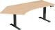 Schreibtisch H630-1280xB2166xT800/1130mm Freiform 135Grad li.Buche/anthrazit