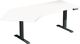 Schreibtisch H630-1280xB2166xT800/1130mm Freiform 135Grad li.weiß/anthrazit