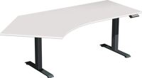 Schreibtisch H630-1280xB2166xT800/1130mm Freiform 135Grad li.lichtgrau/