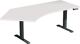 Schreibtisch H630-1280xB2166xT800/1130mm Freiform 135Grad li.lichtgrau/