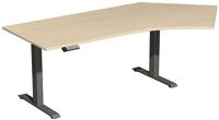 Schreibtisch H630-1280xB2166xT800/1130mm Freiform 135Grad re.Ahorn/anthrazit