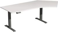Schreibtisch H630-1280xB2166xT800/1130mm Freiform 135Grad re.lichtgrau/