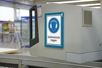 Klappr.Plakatmaß DIN A4 Klemmprofil 20mm signalblau pulv.WSM