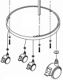 Rollensatz 4 Zwillings-Lenkrollen f.Vitrine H.1800mm