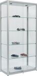 Vitrine H2000xB1000xT500mm Schiebetür Beleuchtung NV Alu-silberfarbig WSM