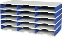Sortierablage Trio 15, NW-Nr.: 9000493348 Fächer H363xB723xT331mm, Polystyrol grau/blau STYRO  