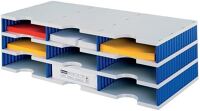 Sortierablage Trio 15 Fächer H363xB723xT331mm Polystyrol grau/blau STYRO