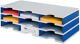 Sortierablage Trio 15 Fächer H363xB723xT331mm Polystyrol grau/blau STYRO