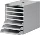Schubladenbox 7, NW-Nr.: 9000493435 Schubl.m.versenkbarer, Frontklappe grau H322xB250xT365mm DURABLE  
