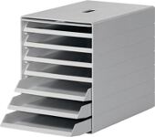 Schubladenbox 7 Schubl.m.versenkbarer Frontklappe grau H322xB250xT365mm DURABLE
