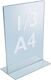 Tischaufsteller, NW-Nr.: 9000493463 f.Format 1/3 DIN A4, Acryl transparent mit T-Ständer  