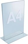 Tischaufsteller, NW-Nr.: 9000493464 f.Format DIN A4 hoch, Acryl transparent mit T-Ständer  
