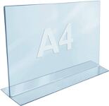 Tischaufsteller, NW-Nr.: 9000493465 f.Format DIN A4 quer, Acryl transparent mit T-Ständer  
