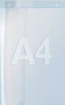 Prospekthalter, NW-Nr.: 9000493471 f.Format DIN A4 hoch, Acryl transparent zur Wandbefestigung  