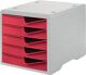 Ablagebox 5 Schubl.grau/cranberry Polystyrol H255xB270xT340mm STYRO