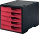 Ablagebox 5 Schubl.schwarz/cranberry Polystyrol H255xB270xT340mm STYRO