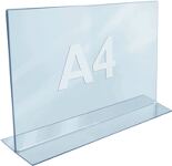 Tischaufsteller DIN A4, NW-Nr.: 9000493483 quer Acryl, transp.freistehend   