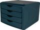 Schubladenbox m.Auszugssperre 4 Schubl.blau H215xB265xT332mm HELIT