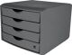 Schubladenbox m.Auszugssperre 4 Schubl.lichtgrau H215xB265xT332mm HELIT