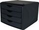 Schubladenbox m.Auszugssperre 4 Schubl.schwarz H215xB265xT332mm HELIT