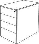 Standcontainer M-ove H720-760xB430xT800mm Ahorndekor m.4 Schubl.KERKMANN
