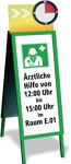 Kundenstopper Alu.signalgrün,RAL 6032 2 x DIN A4 pulverbesch.klappbar