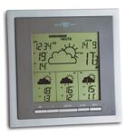 Funkwetterstation H146xB146xT50mm silber/grau Ku.f.innen/außen sat.gestützt