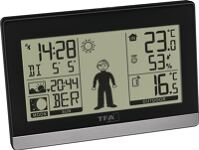 Funkwetterstation Weather, NW-Nr.: 9000495047 Boy H97xB145xT39mm, schwarz/silber Ku.f.in.u.auß.  