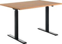 Schreibtisch H700-1200xB1200xT800mm Buche/schwarz rechteckige Form C-Fuß TOPSTAR