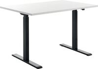 Schreibtisch H700-1200xB1200xT800mm weiß/schwarz rechteckige Form C-Fuß TOPSTAR