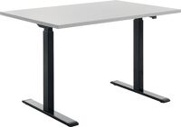Schreibtisch H700-1200xB1200xT800mm grau/schwarz rechteckige Form C-Fuß TOPSTAR