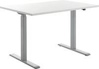 Schreibtisch H700-1200xB1200xT800mm grau/weiß rechteckige Form C-Fuß TOPSTAR