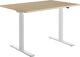 Schreibtisch H700-1200xB1200xT800mm Ahorn/weiß rechteckige Form C-Fuß TOPSTAR