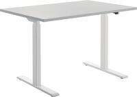 Schreibtisch H700-1200xB1200xT800mm weiß/lichtgrau rechteckige Form C-Fuß