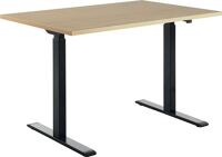 Schreibtisch H700-1200xB1600xT800mm Buche/schwarz rechteckige Form C-Fuß TOPSTAR