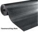 Gummi-Hammerschlagmatte schwarz 3,5 mm stark 1200 mm breit, 10 m/Ro., Rückseite stoffgemustert   