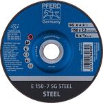 Schruppscheibe SG STEEL D150xS7,2mm gekr.STA Bohr.22,23mm PFERD