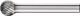Frässtift KUD D.10mm Kopf-L.9mm Schaft-D.6mm HM Verz.3 PLUS PFERD