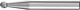 Frässtift KUD D.4mm Kopf-L.3mm Schaft-D.6mm HM Verz.5 PFERD