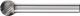 Frässtift KUD D.10mm Kopf-L.9mm Schaft-D.6mm HM Verz.5 PFERD