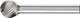Frässtift KUD D.12mm Kopf-L.10mm Schaft-D.6mm HM Verz.5 PFERD