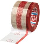Verpackungsklebeband PP tesapack® 4190 farblos/rot L.66m B.50mm Rl.TESA