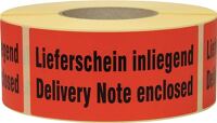 Hinweisetikett, NW-Nr.: 3000265570 Lieferschein inliegend, L.145 mm,B.70mm rot 1000 St./Rolle  