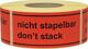 Hinweisetikett Nicht, NW-Nr.: 3000265575 stapelbar L.145 mm,B.70mm, rot 1000 St./Rolle TRANSPAK