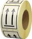 Hinweisetikett Symbol, NW-Nr.: 3000265579 Pfeile ob L.75 mm,B.105mm, weiß 1000 St./Rolle TRANSPAK